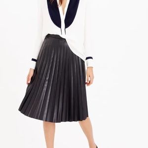 WORN ONCE, JCREW faux leather pleated midi